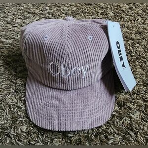 NWT Obey Wineberry 6 Panel Corduroy Adjustable Strapback Hat O/S